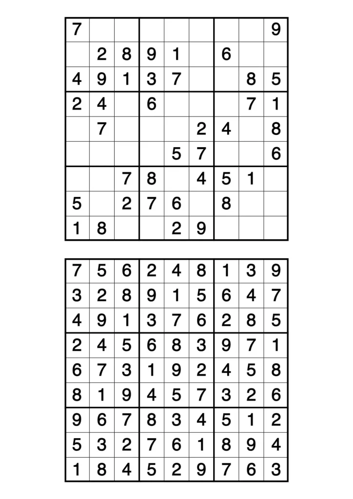 Sudoku k vytisknutí